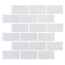 U.S. Ceramic Tile Bright Snow White Brick 12 in. x 12 in. x 6 mm Ceramic Mosaic Tile