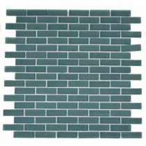 Splashback Tile Contempo Turquoise Brick Pattern 12 in. x 12 in. x 8 mm Glass Mosaic Floor and Wall Tile