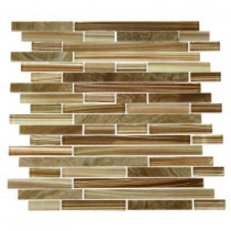 Splashback Tile Temple Latte Foam 12 in. x 12 in.x 8 mm Glass and Marble Mosaic Floor and Wall Tile