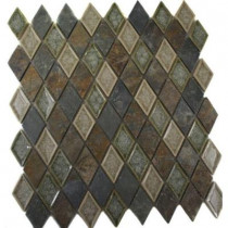 Splashback Tile Roman Selection Emperial Slate Diamond 11 in. x 11 in. x 8 mm Glass Floor and Wall Tile (0.84 sq.ft.)