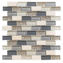 Jeffrey Court Cedar Cove 12 in. x 12 in. x 8 mm Glass Travertine Mosaic Wall Tile (3.55 lb. / Each)