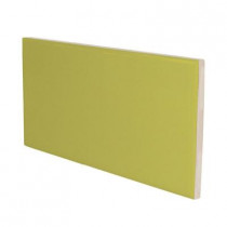 U.S. Ceramic Tile Bright Chartreuse 3 in. x 6 in. Ceramic 3 in. Surface Bullnose Wall Tile-DISCONTINUED
