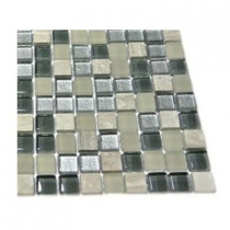 Splashback Tile Naiad Blend Squares 1/2 in. x 1/2 in. Marble and Glass Tile Squares - 6 in. x 6 in. Floor and Wall Tile Sample